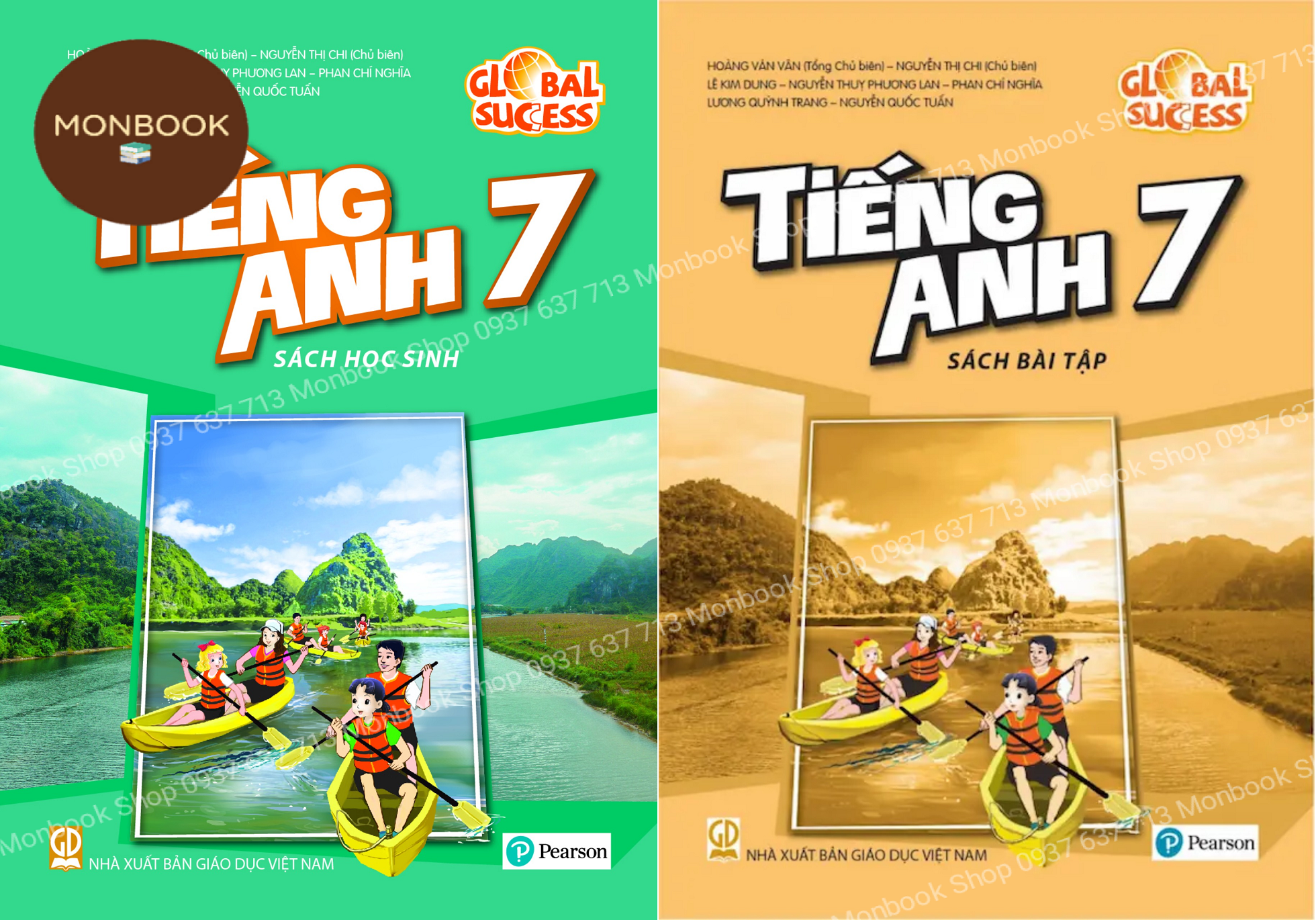 Bộ 2 quyển Tiếng Anh Lớp 7 Global Success - Tặng kèm bìa bao kiếng