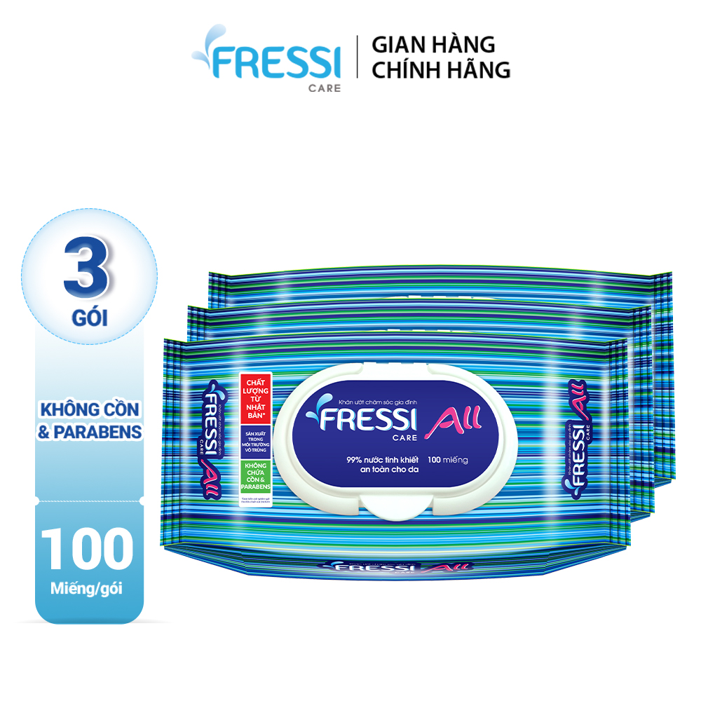 Combo 3 Khăn ướt Fressi Care All 100 tờ