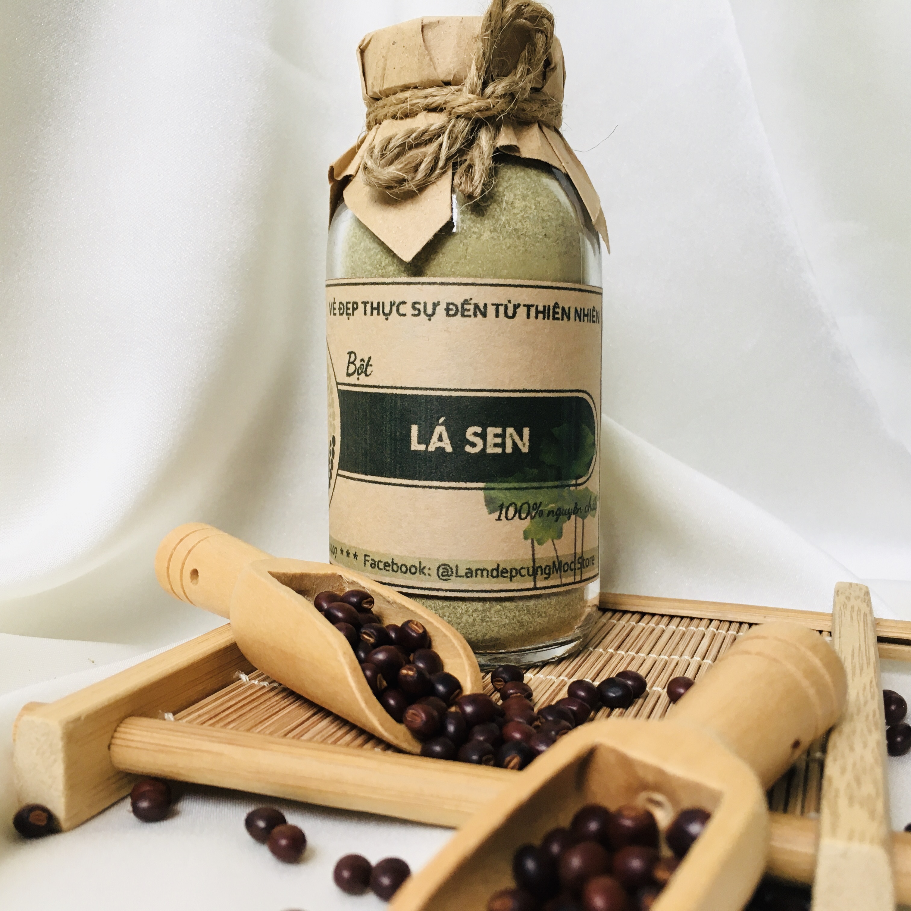 Bột Lá Sen thiên nhiên đắp mặt nạ nguyên chất 100ml (50g)