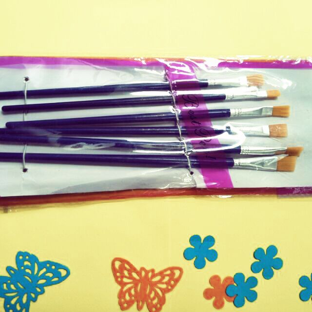 Cọ Vẽ/ Bút Lông/ Chổi Vẽ Lông Vàng 6 Cây