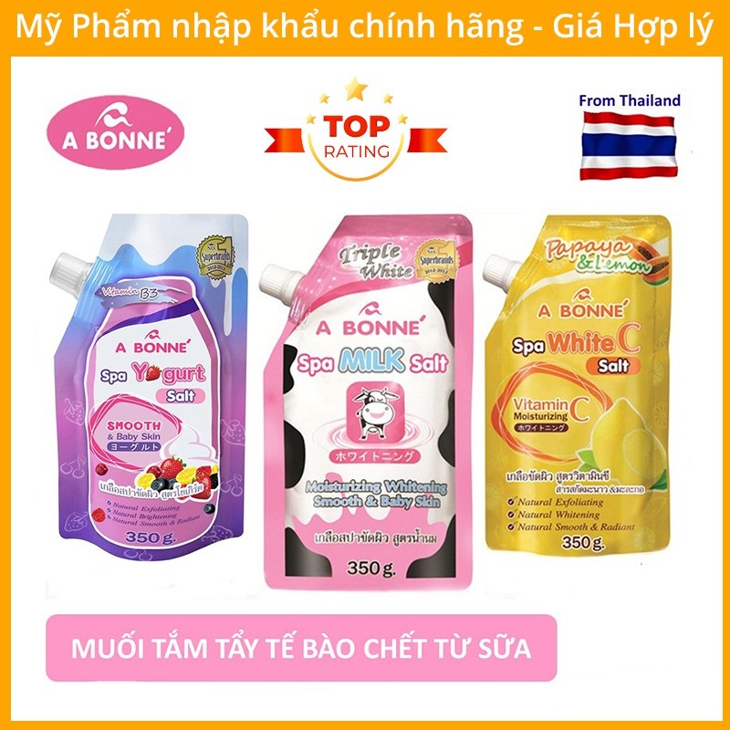 Muối Tắm Thái Lan Cao Cấp ABONNE Hương Hoa Quả Tẩy Tế Bào Chết Làm Trắng Da Premium Micro Salt Túi 350gr