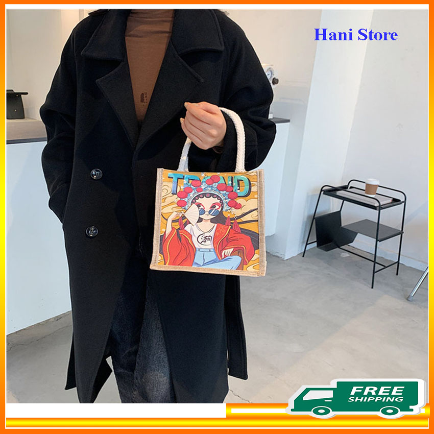 Túi cói mini vintage TUI1 Hani Store - Túi xách nữ đựng đồ tiện dụng nhiều hình dễ thương