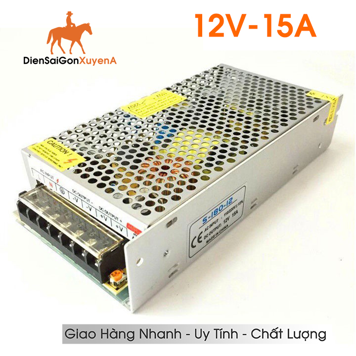 Biến áp nguồn tổ ong 220V ra 12V 15A - Nguồn tổ ong 12V 15A 30A- Điện Sài Gòn Xuyên Á