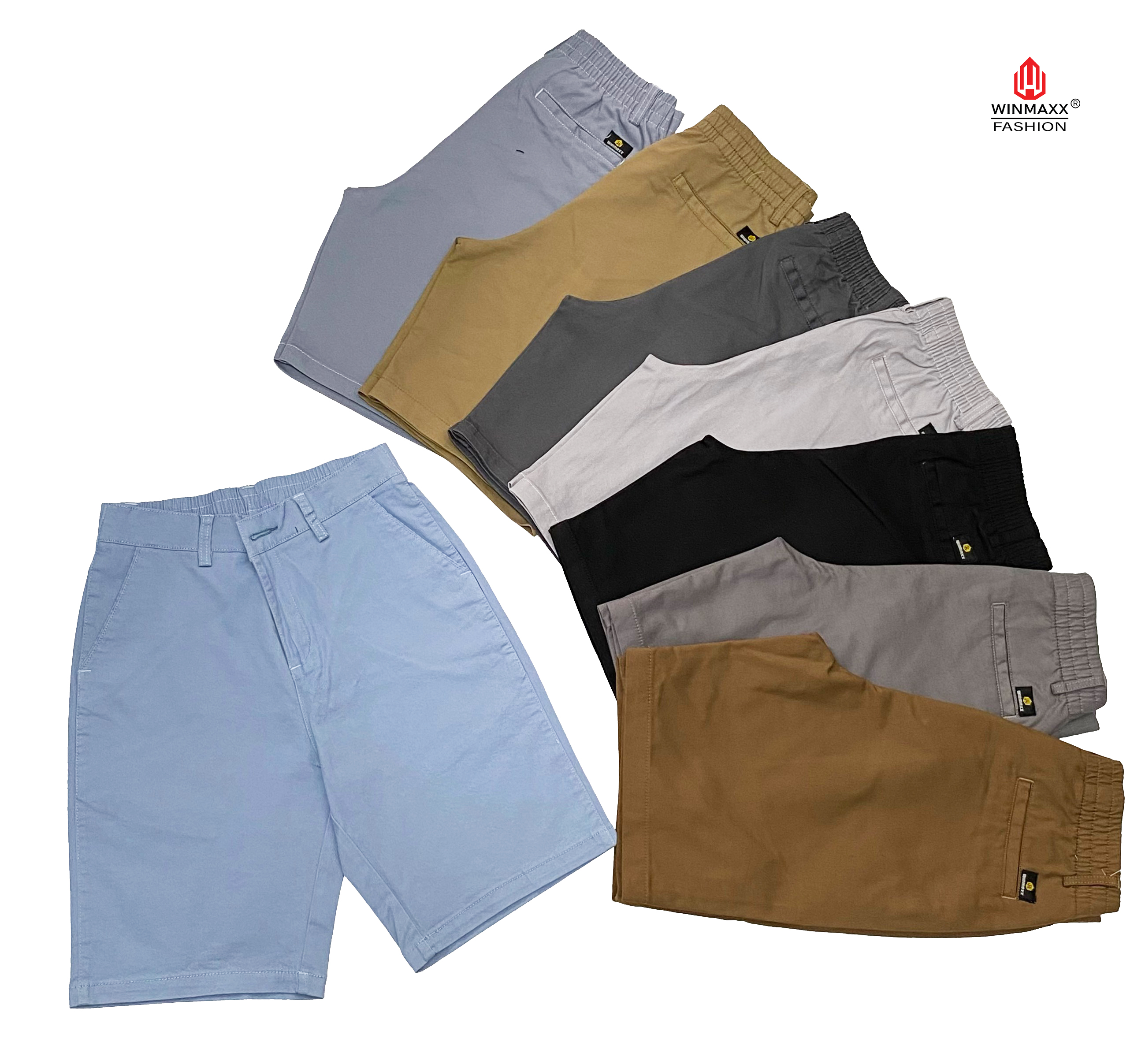 S70 - Quần Short Kaki Nam Dây Kéo Đằng Trước Lưng Thun Sau - Winmaxx Việt Nam
