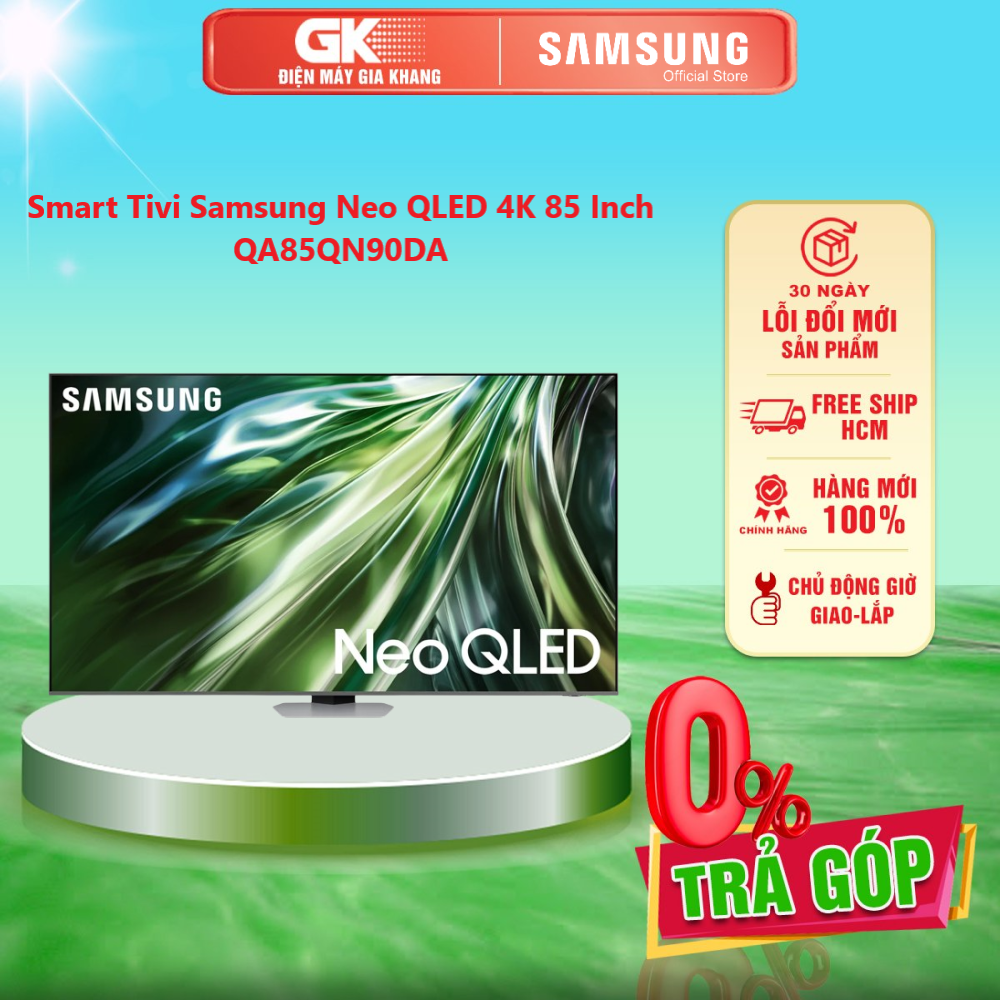 Smart tivi samsung neo qled 4k 85 inch qa85qn90da - qa85qn90d - 85qn90da - - điều khiển one remote control tích hợp solar cell remote hệ điều hành tizen - giao hàng toàn quốc - freeship hcm