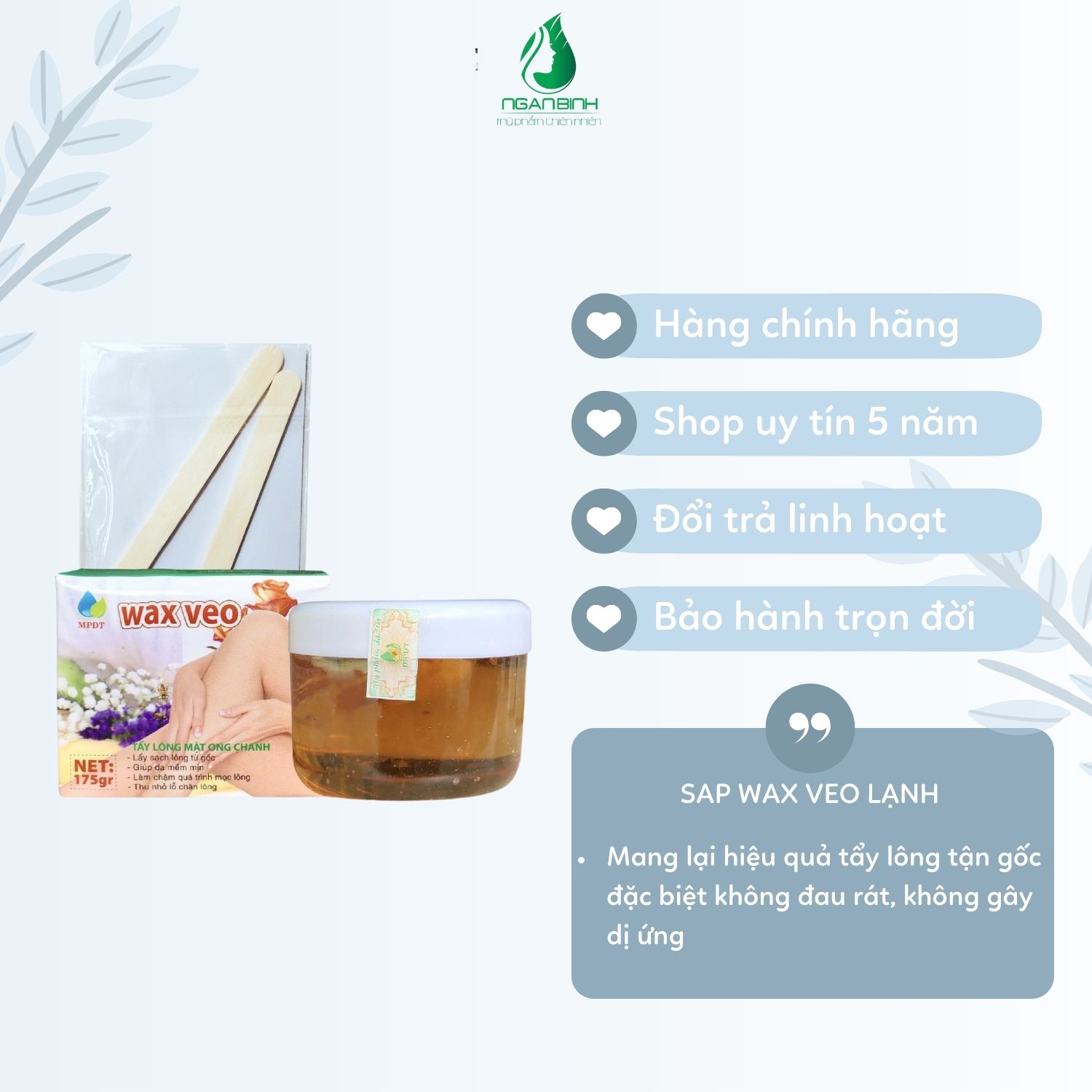 Wax Lông, Wax VEO triệt lông vùng nách, lông tay, chân,... an toàn, nhanh chóng, da trắng láng mịn