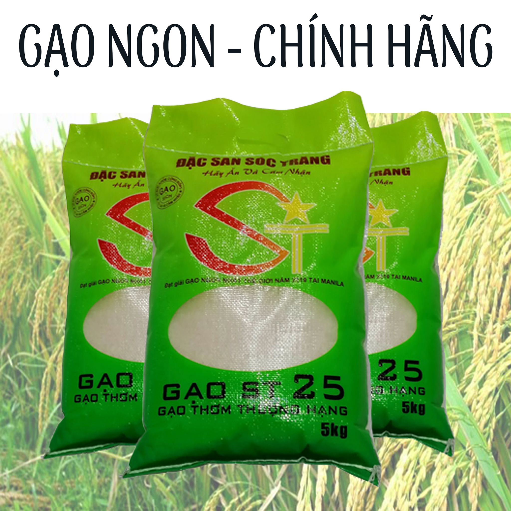 [HCM]GẠO ST25 TÚI 5KG NGON CHÍNH HÃNG GIÁ SỈ