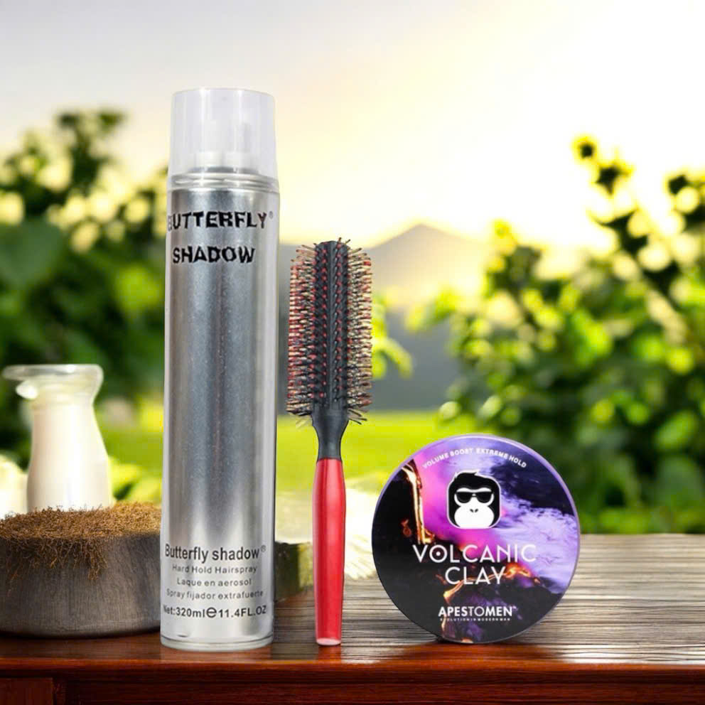 Combo 1 Gôm chính hãng Shadow và 1 Sáp Vuốt Tóc Nam VOLCANICC nhựa tặng lược