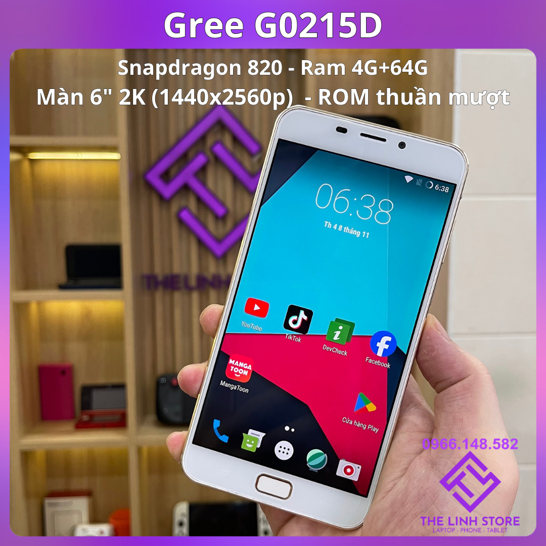 Điện thoại Gree G0215D màn 6 inch 2K - Ram 4G 64G hỗ trợ 2 sim