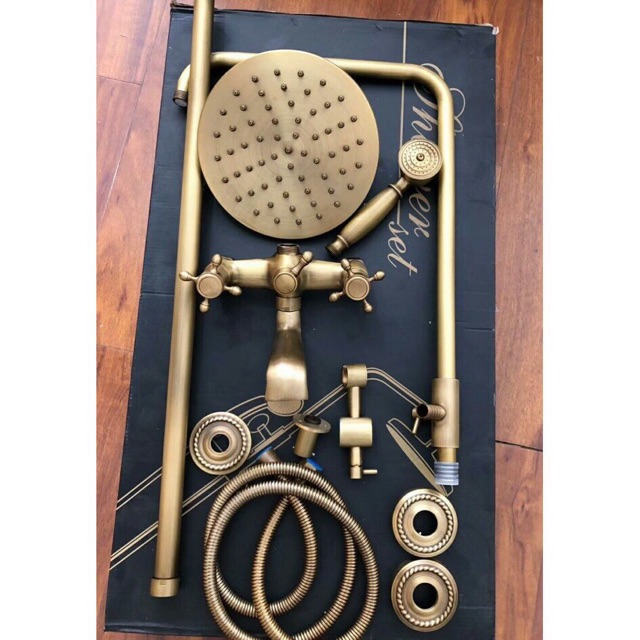 Sen cây nóng lạnh đồng cổ điển, sen cây đồng, sen cây cổ, vòi đồng, vòi nước, vòi, sen tắm, vòi tắm