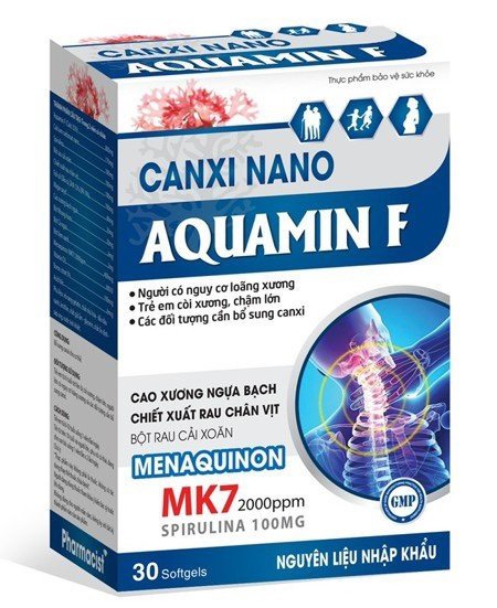 Viên uống Canxi Nano aquamin F cho người loãng xương , trẻ em còi xương, chậm lớn , giúp bổ sung canxi – hộp 30 viên