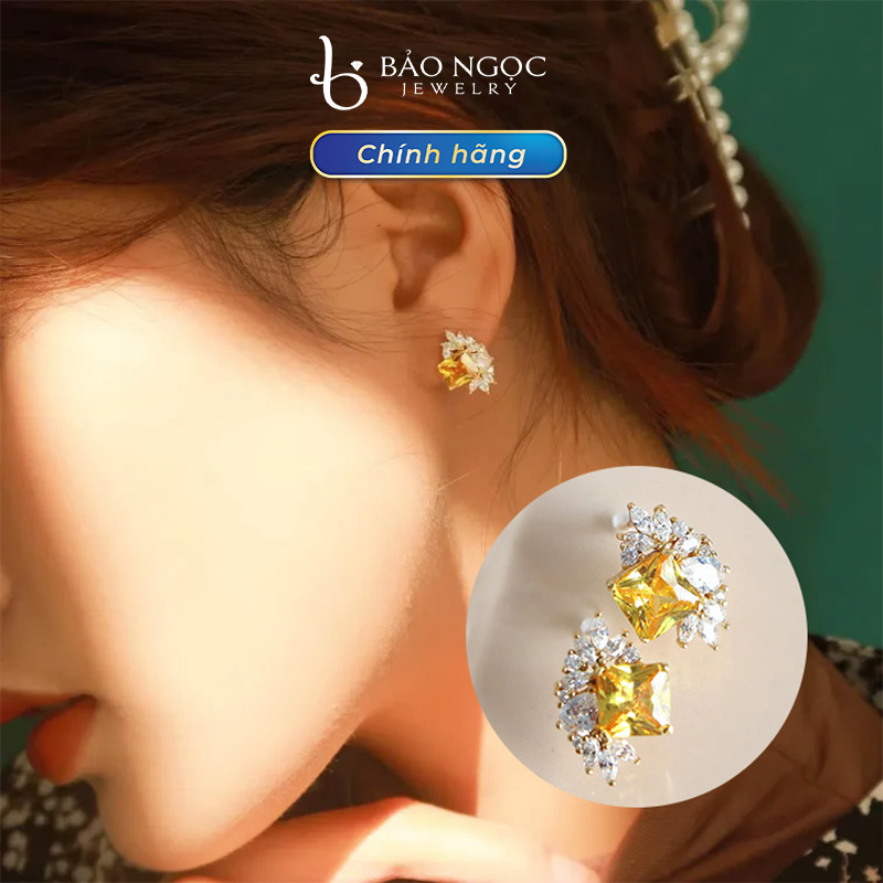 Bông Tai Bạc Nữ S925, Bông Tai Mạ Vàng 14k Phong Cách Retro Cổ Điển - B2819 - Bảo Ngọc Jewelry