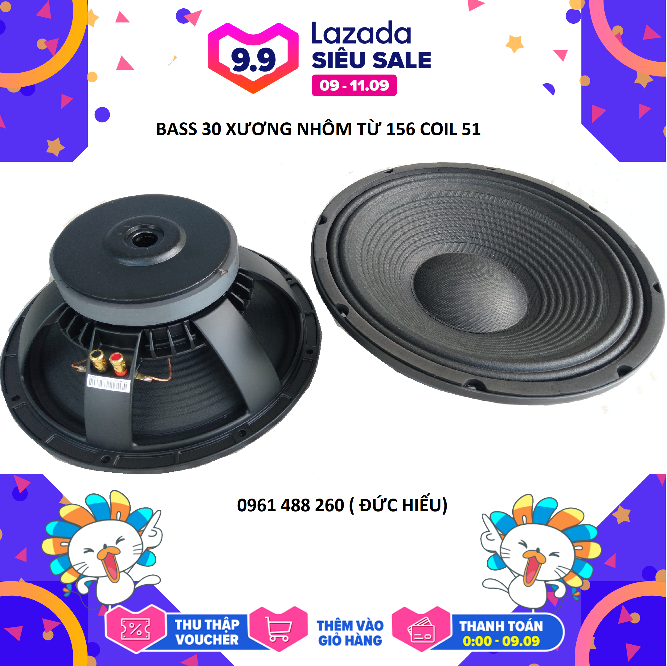 LOA BASS 30 NANOMAX XƯƠNG NHôM-giá 1 đôi