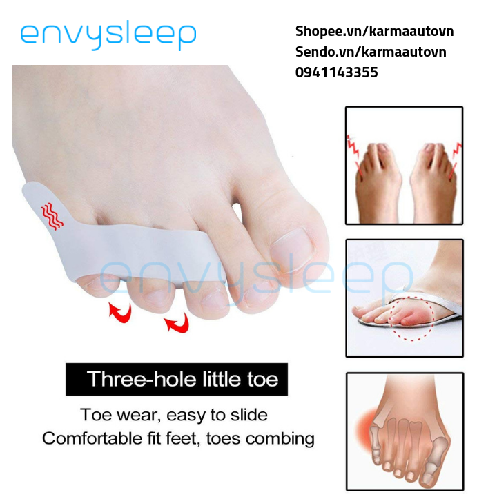 Lót giày Silicon cho 3 ngón út Envysleep - tách cố định ngón