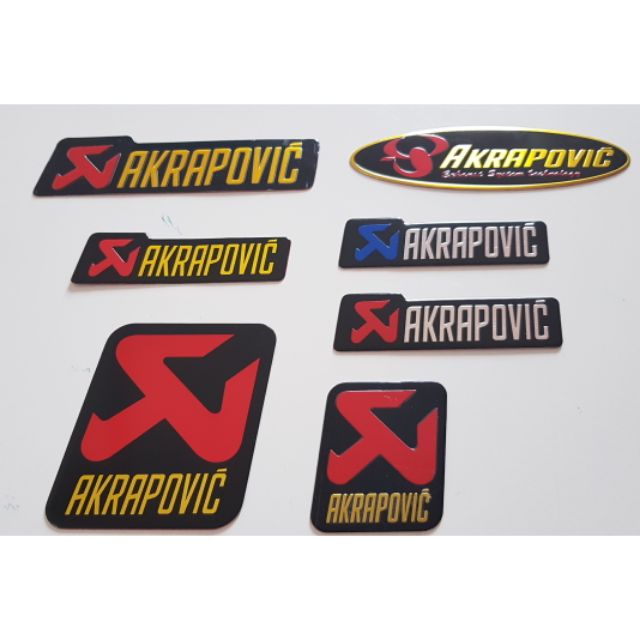 Tem nhôm akrapovic 7 mẫu tùy chọn