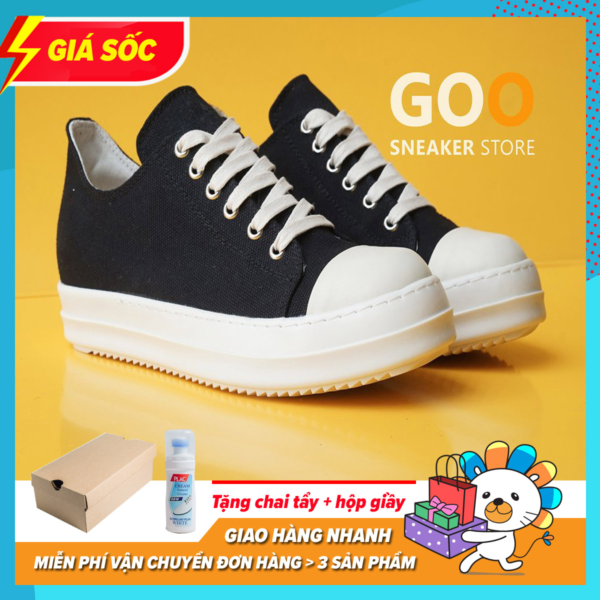 [ Xả Hàng + Tặng hộp Chuẩn ] Giày Thể Thao Sneaker Rick Owen R.O Cao Cổ Đế Thơm , Giày Chạy Bộ ,Giày Thể Thao Rẻ ,Giày Unisex