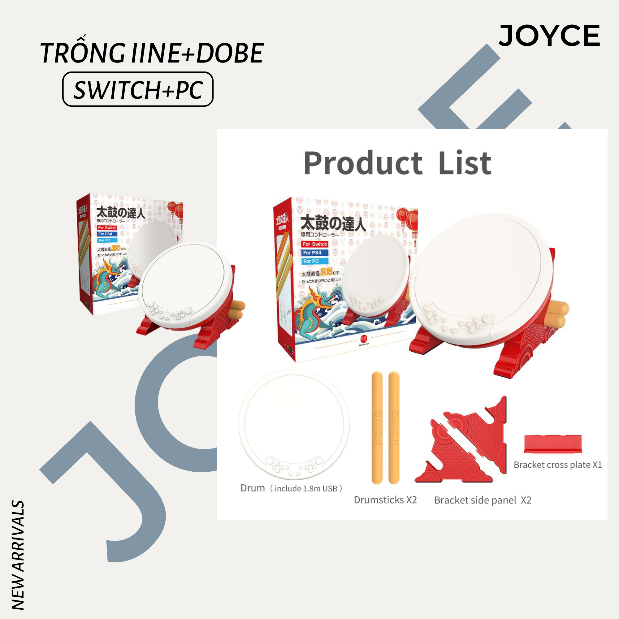 Trống dobe và iine  và game taiko no tatsujin cho máy switch