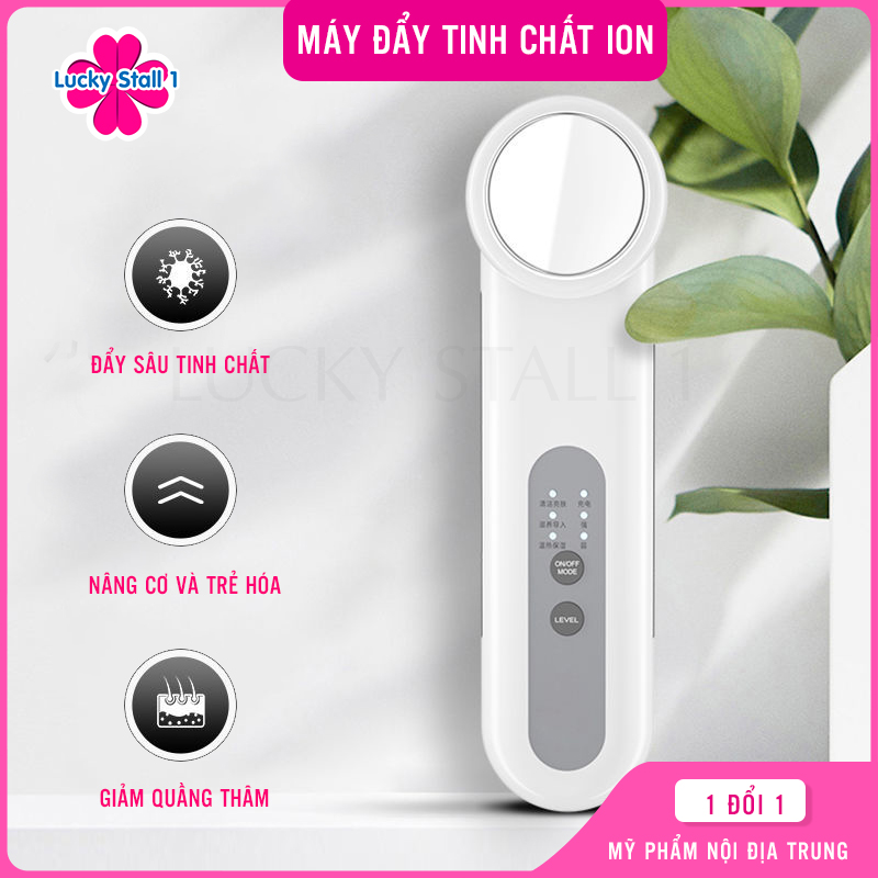Máy Đẩy Tinh Chất ion - Di Mặt - Massage, Dưỡng Da Mặt Bản DUPE của HADA CRIE  Dưỡng Da Mặt Trắng Sáng, Se Khít Lỗ Chân Lông, Giảm Bã Nhờn. Có Bảo Hành | 3 Màu: Trắng, Hồng, Cam