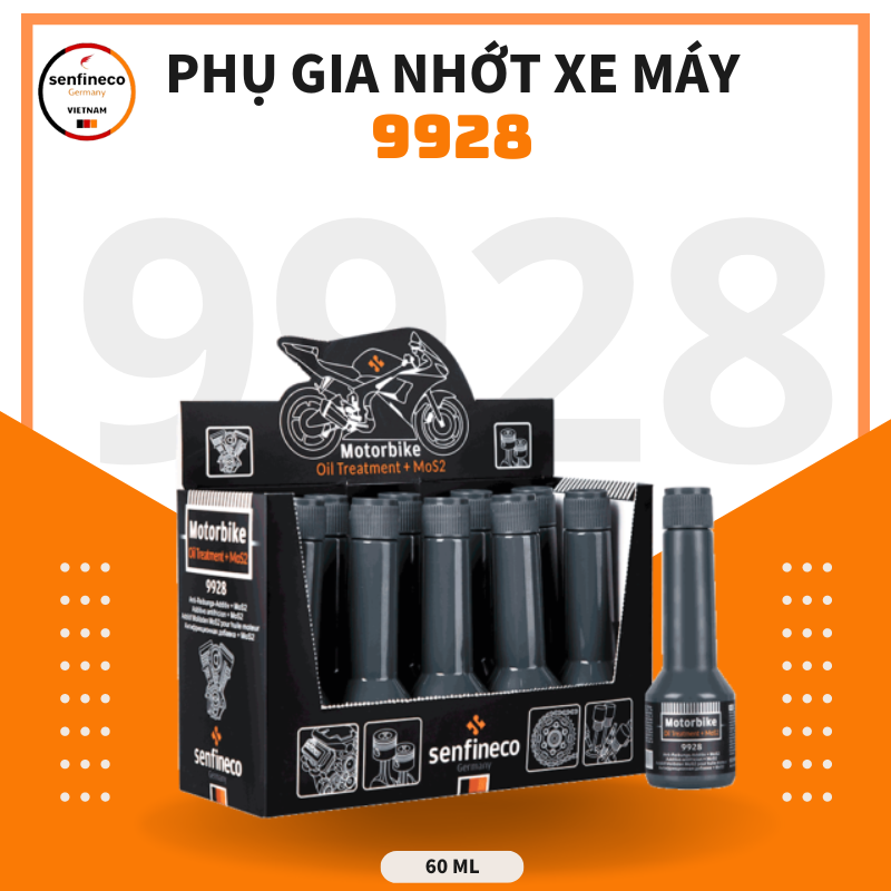 Phụ gia nhớt làm sạch và phục hồi động cơ xe máy senfineco 9928 mos2 molibden dung tích 60ml