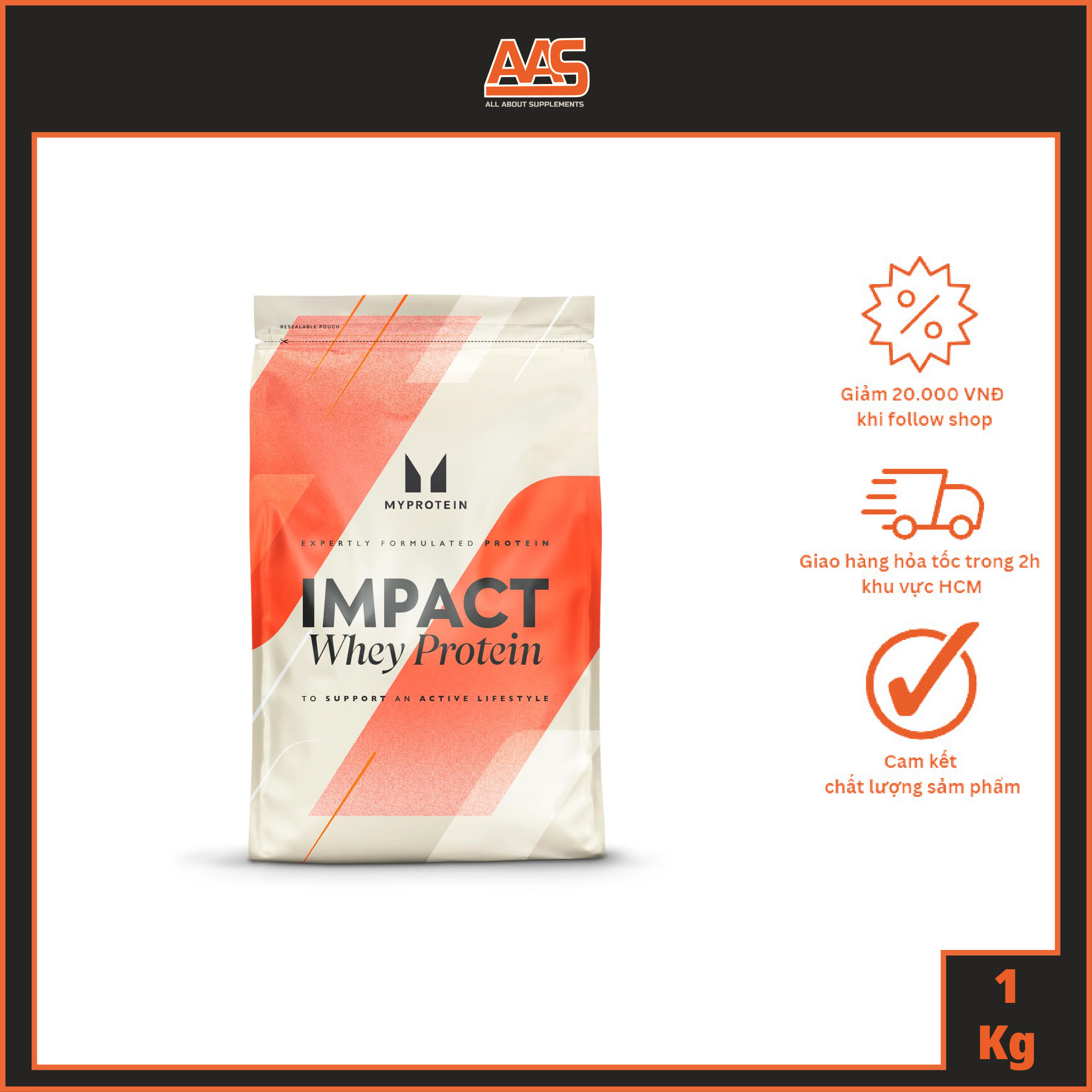   HCM Sữa tăng cơ Impact Whey Protein Myprotein 1kg  40 lần dùng  