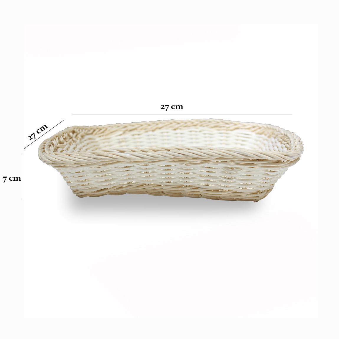 Khay mây trắng màu tự nhiên Furnist
