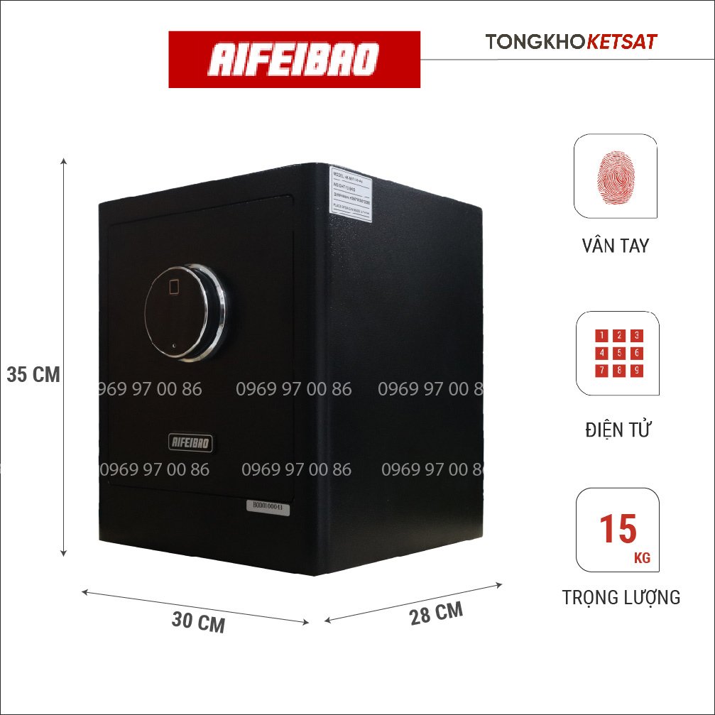 Két sắt mini vân tay aifeibao nhập khẩu chính hãng khóa điện tử mã số kết hợp vân tay có thể kết nối qua smartphone