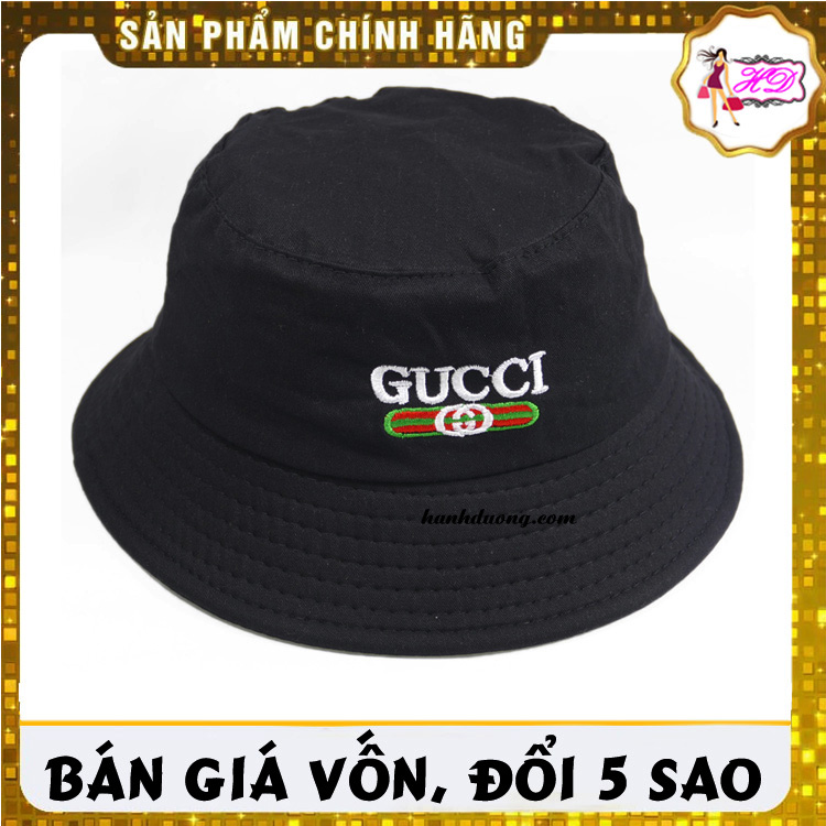 [HCM]Mũ bucket tai bèo đen G.U.C.C.I thời trang dành cho nam và nữ đội chống nắng phối đồ