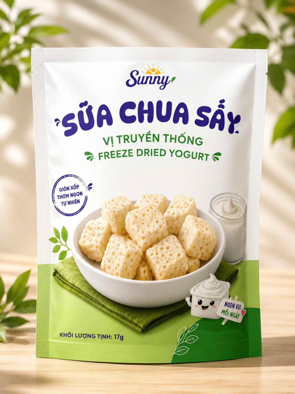 Sữa chua sấy thăng hoa Sunny vị trái cây, sữa chua sấy nguyên vị