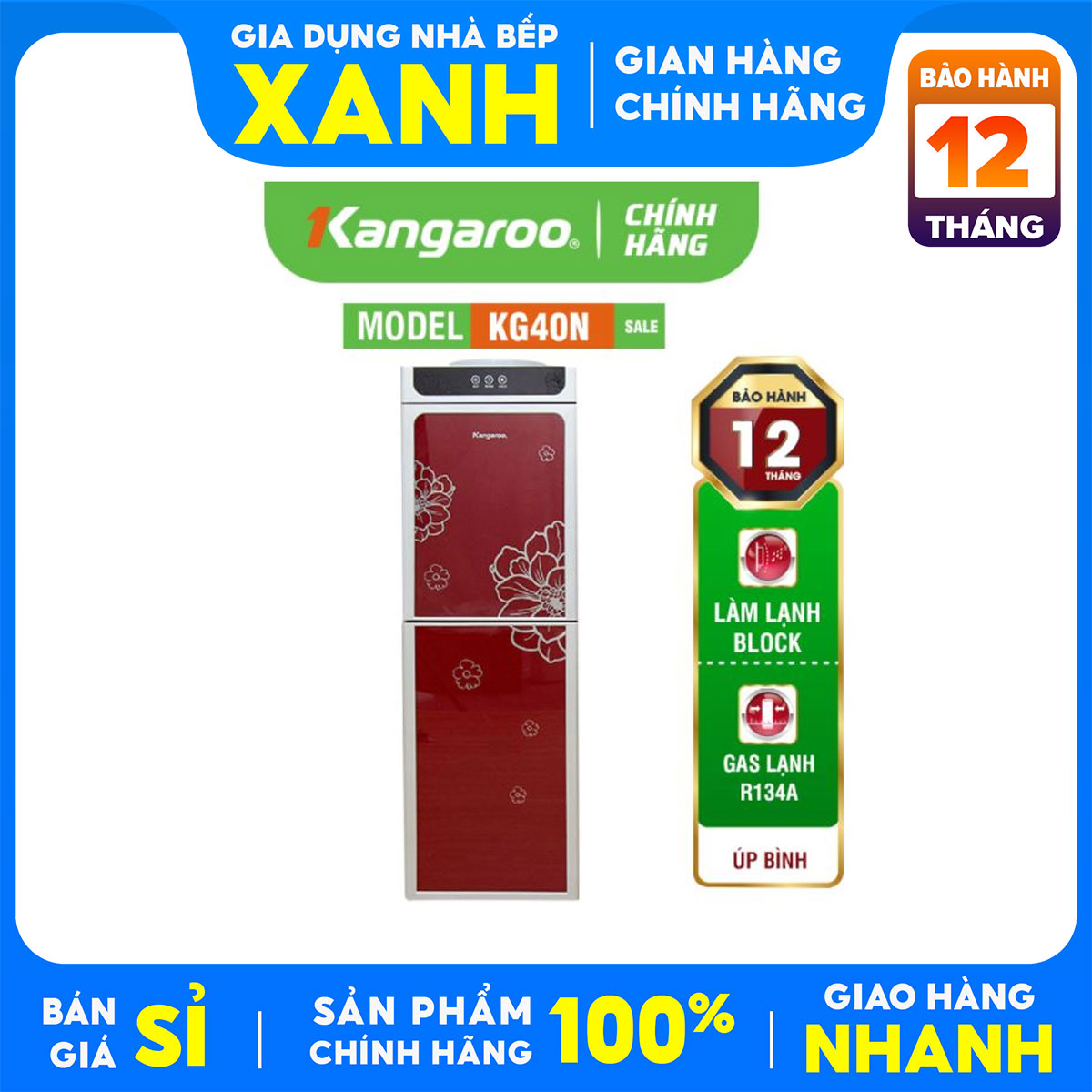 Cây nước nóng lạnh Kangaroo KG40N Làm lạnh 2 lít/giờ, làm nóng 5 lít/giờ. Khoang chứa có chức năng làm lạnh, tiện dùng khi để hoa quả, nước uống