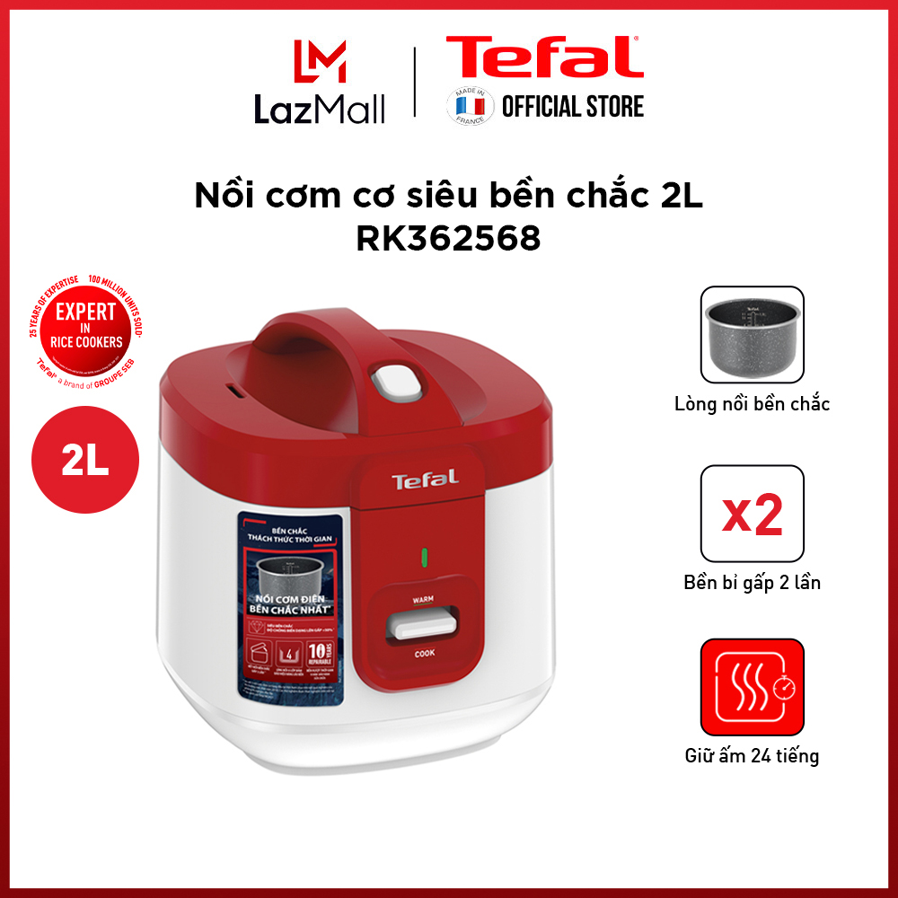 Nồi cơm điện cơ Tefal 2.0 L - Thương hiệu Pháp - RK362568 -  Gian hàng chính hãng bảo hành 2 năm
