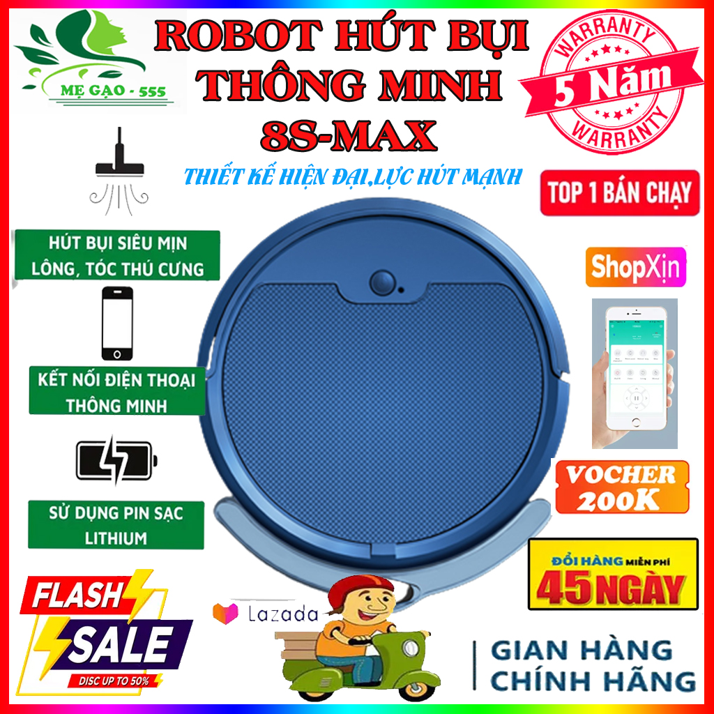 Máy hút bụi, robot lau nhà 8s max, robot hút bụi lau nhà đa năng ba trong một cảm biến chống rơi cầu thang điều khiển qua app công nghệ mới 2023.giá rẻ hơn robot hut bui xiaomi, ecovacs t5 hero, deebot, ilife, điện máy xanh.
