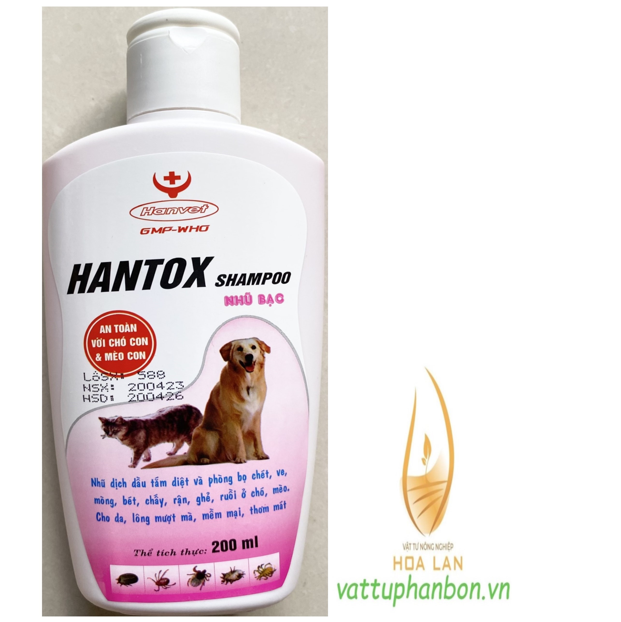 Hantox Shampoo - Dầu tắm Chó, Mèo - #065B# 200ml