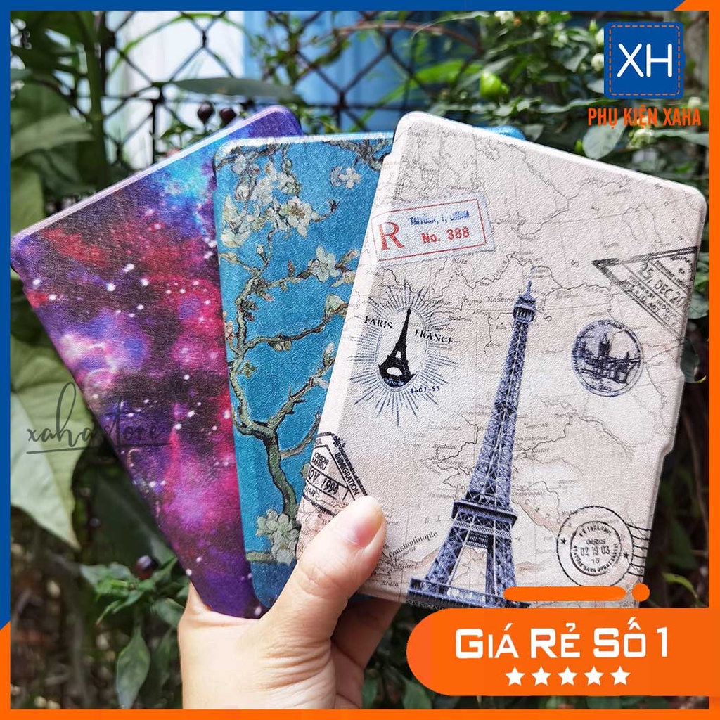Bao da chuyên dụng máy đọc sách kobo clara hd hoạ tiết tháp eiffel thiên hà - phụ kiện xaha