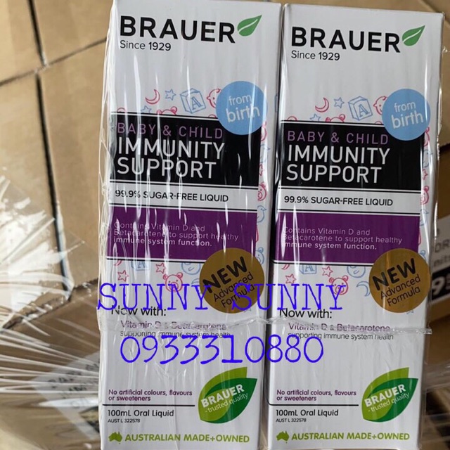 Siro Brauer Immunity Tăng Đề Kháng cho bé 100ml.