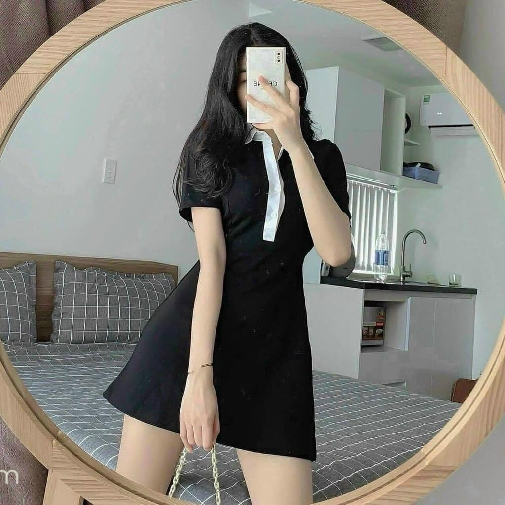 ( ẢNH THẬT) Đầm polo cổ trắng, đầm polo ôm body chất bozip phong cách hàn quốc, ulzzang, PHUONGMART, đầm polo nư, đầm polo trơn, đầm ôm body cổ đức, đầm thun dáng ôm body, đầm midi polo cổ trắng