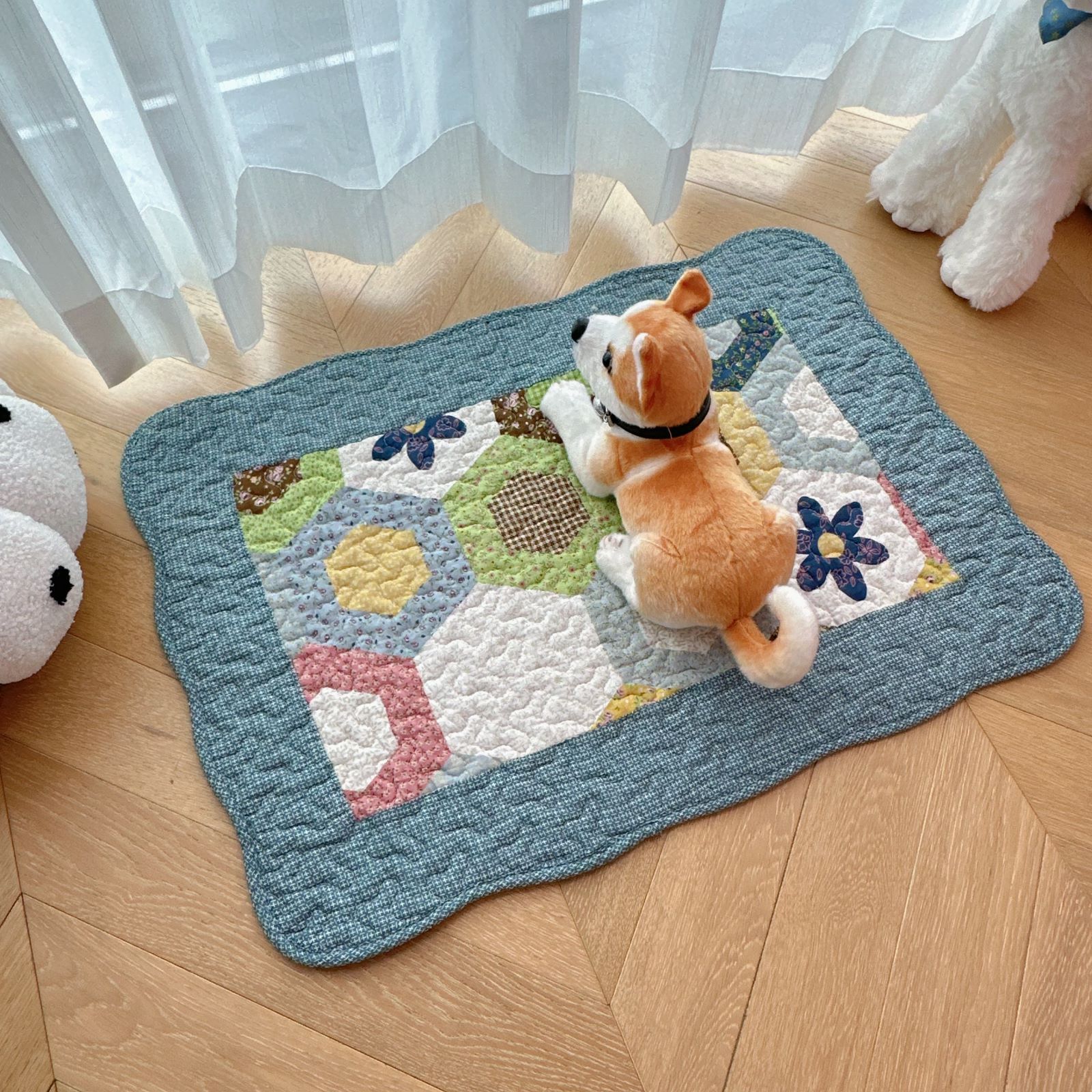 Thảm chùi chân, thảm lót chuồng cho thú cưng, chất liệu cotton thấm hút, kích thước 50x70cm