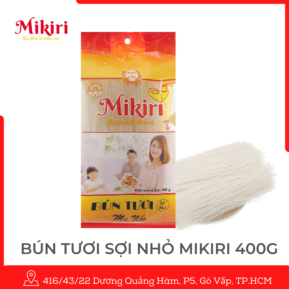 Combo 4 gói Bún Gạo Tươi Mikiri sợi nhỏ