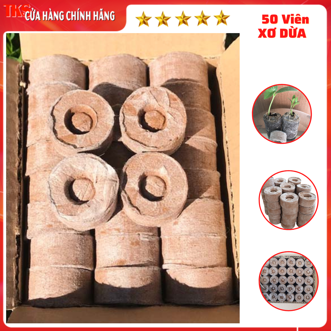 100 VIÊN NÉN XƠ DỪA Hữu Cơ Ươm Hạt Giống Và Cây Con Tiện Lợi