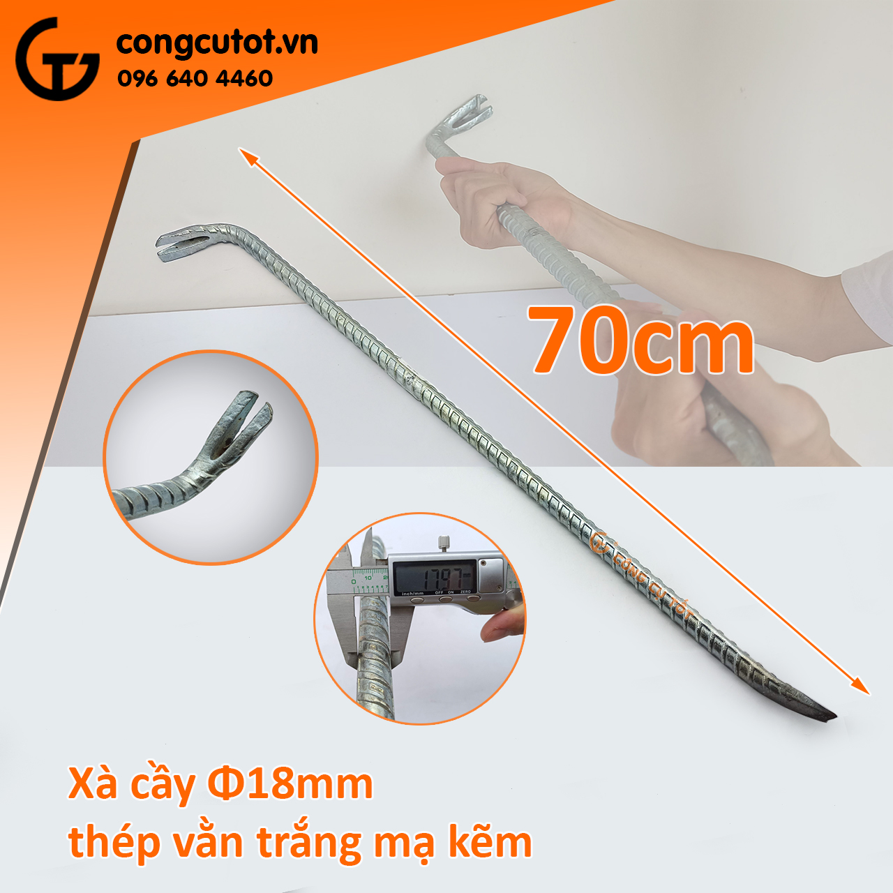 Xà beng bằng thép vằn các cỡ