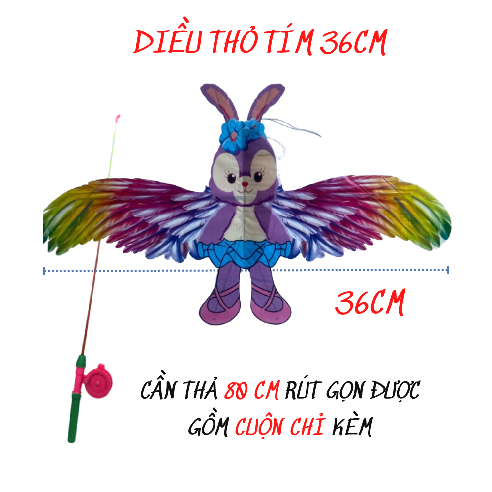 Diều thả tay cầm size nhỏ 36cm - diều thả cho trẻ em - - đa dạng mẫu mã