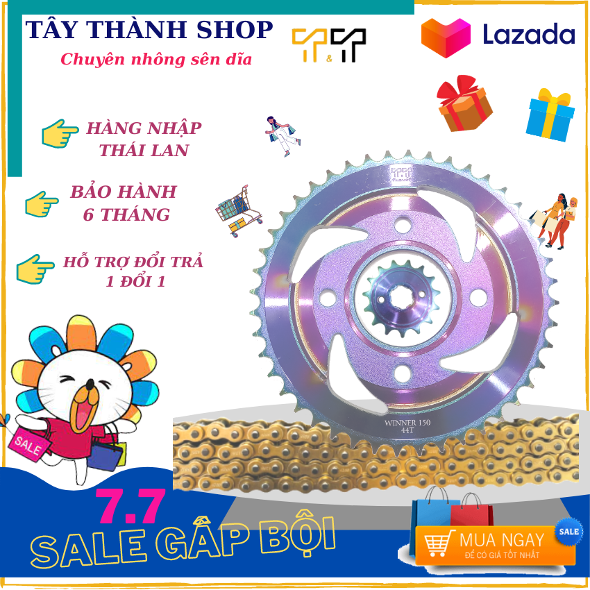 [HCM]Bộ Nhông sên dĩa WINER - SONIC TITAN mẫu xéo siêu đẹp NSD WIN- SONIC bảo hành 06 tháng - Tây Thành Shop.chuyên nhông sên dĩa