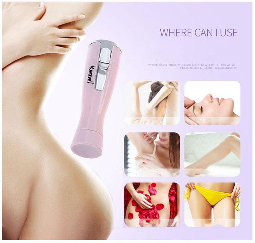 Cạo lông mu nam có sao không , Máy Cạo Lông Kemei Km-1012 thiết kế nhỏ gọn an toàn không sử dụng lưỡi dao
