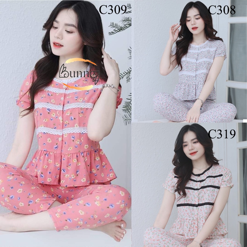 Đồ bộ nữ mặc nhà quần áo sau sinh, mẫu thiết kế điệu đà chất lụa hàn mềm mát