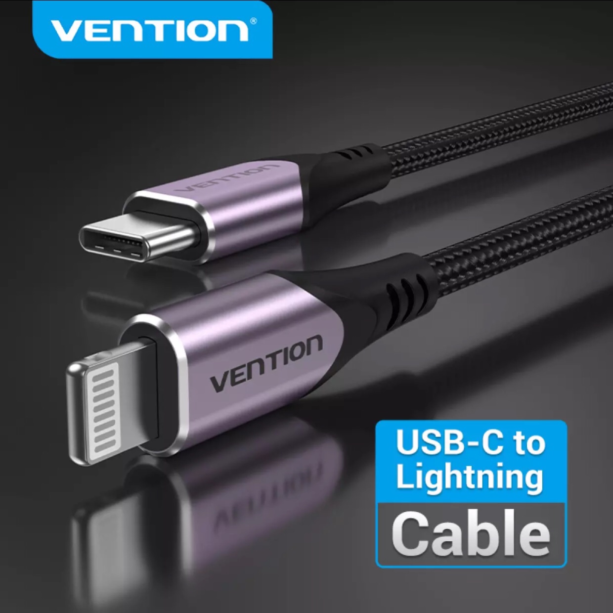 Vention Lightning Cable PD 20W iphone Charging Cable USB C to Lightning Fast Charging Cable Apple Charger Cable MFi certified 3A