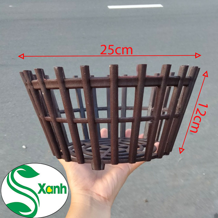 Chậu trồng lan giả gỗ phi 25 cm