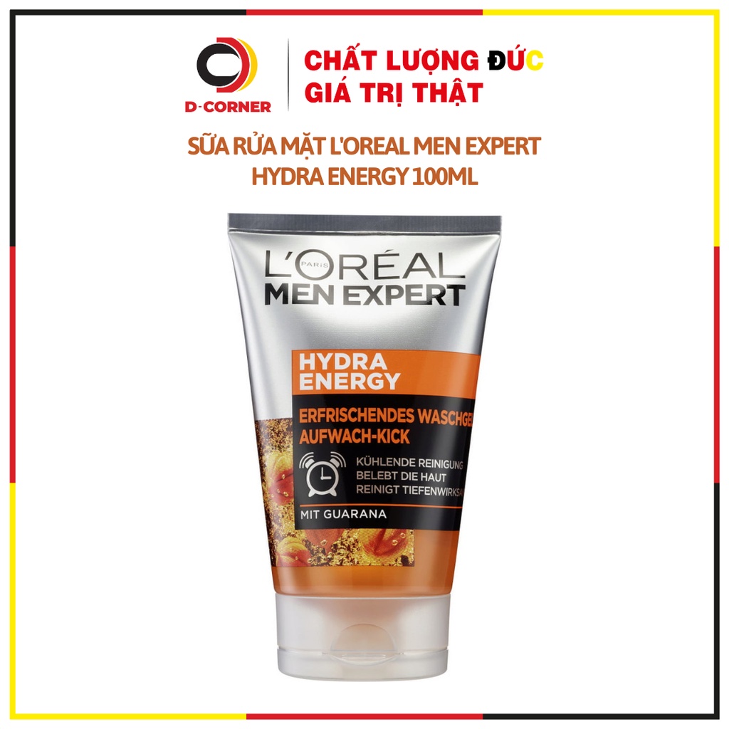 Sữa rửa mặt cho nam kiểm soát nhờn, giảm dầu thừa và cấp ẩm  L’OREAL MEN EXPERT HYDRA ENERGY mát lạnh
