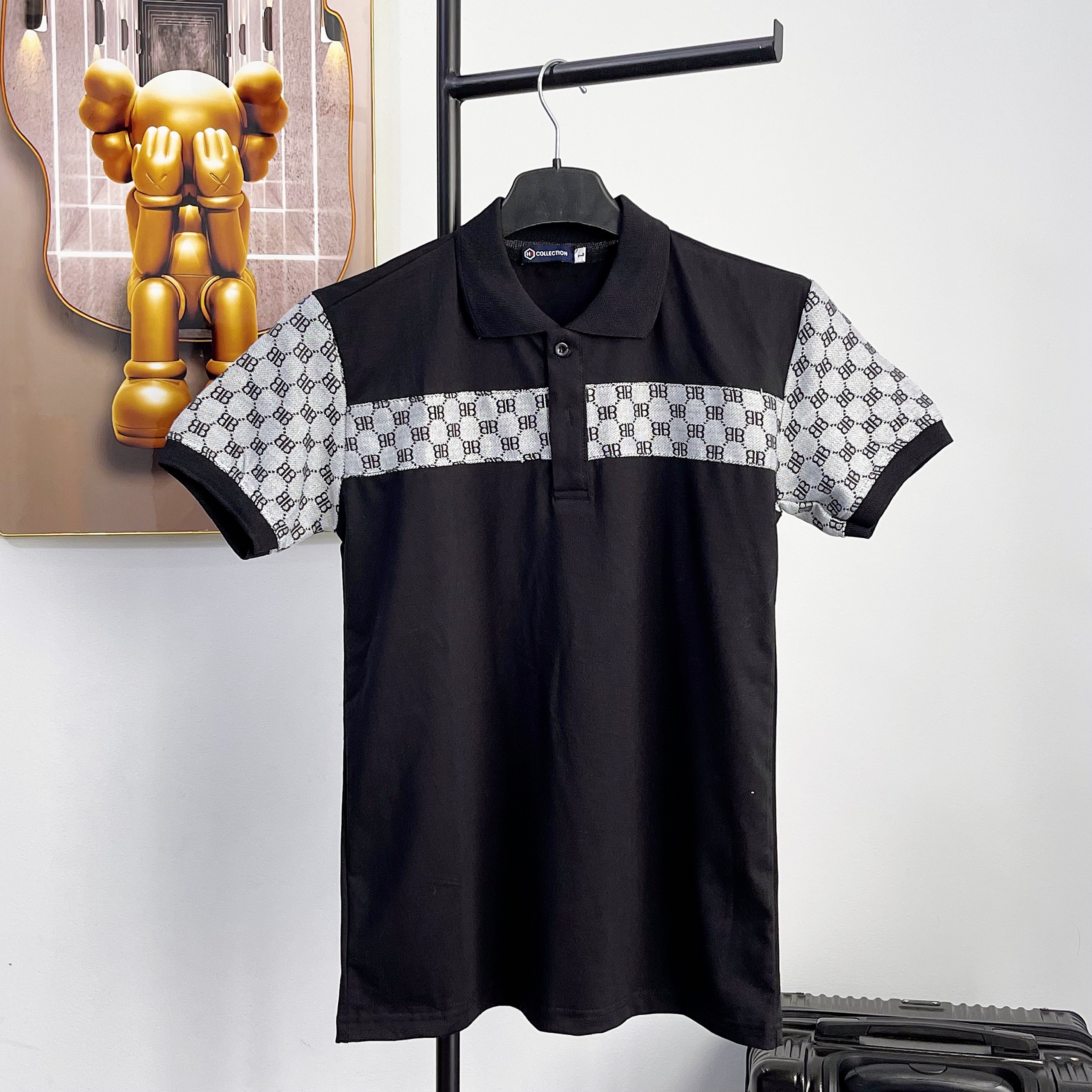 Áo thun nam đẹp có cổ tay ngắn, áo polo nam in hoạ tiết vải cotton co dãn thấm hút mồ hôi mẫu mới giá rẻ DV-FASHION - 3