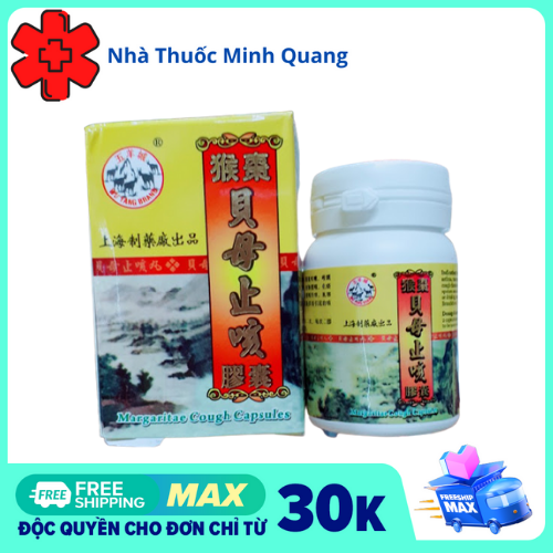 Thuoc chua ho Margaritae Cough Capsule - giảm ho gió, ho khan, ho có đờm, hen suyễn, khó thở - Lọ 30 viên