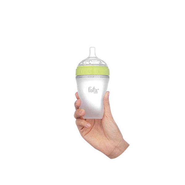 Bình sữa silicon fatz baby 240ml - màu xanh