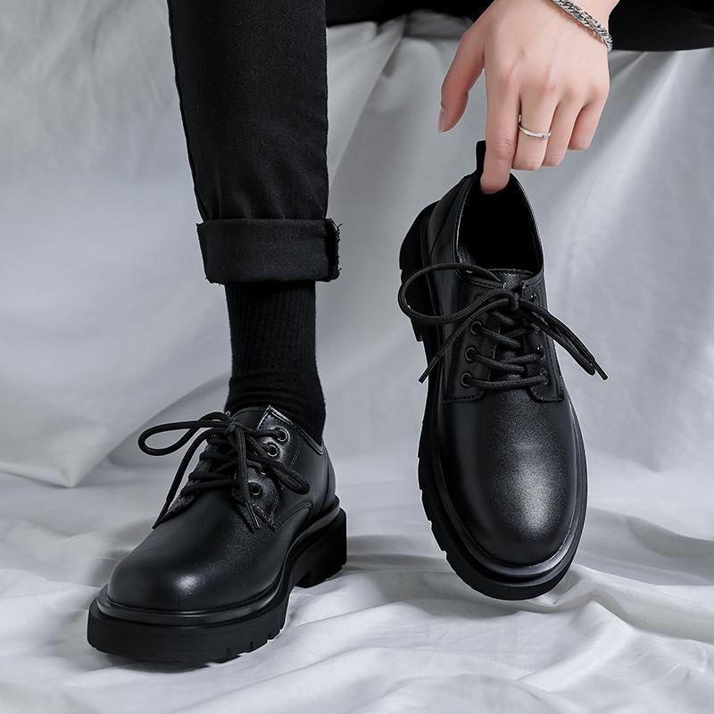 [Da Xịn Không Nhăn] Giày Martin boots phong cách của ANH ren-up (đế cao 5cm.)